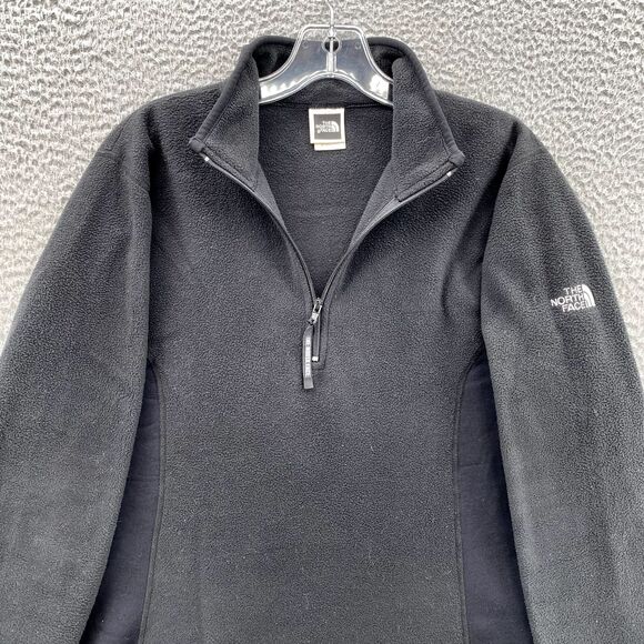 North Face Sweater Women Large Black Fleece Pullover 1/4 Zip Base Layer Gorpcore - Picture 4 of 11